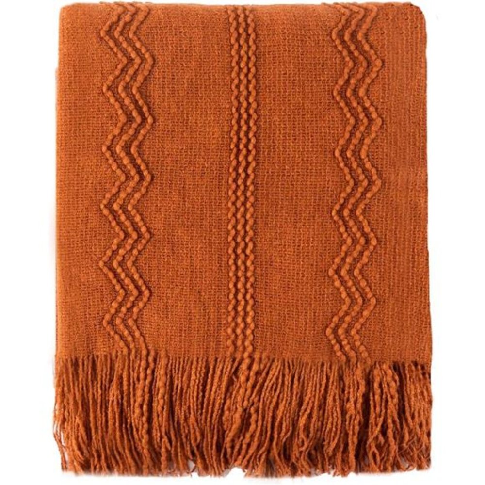 Caramel Throw Blanket for Couch, Orange Red Throw Blanket for Bed, Fall Decor